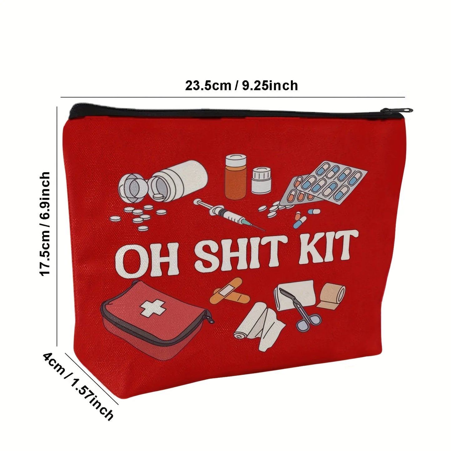 Red Printed Medicine Bag