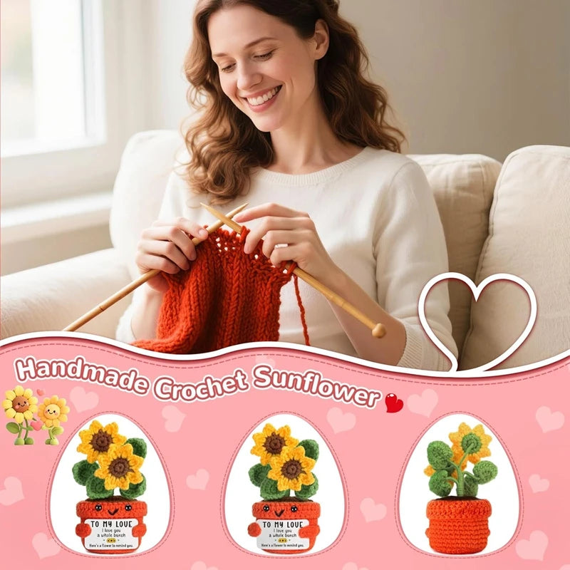 Handmade Crochet Potted Plant Flower