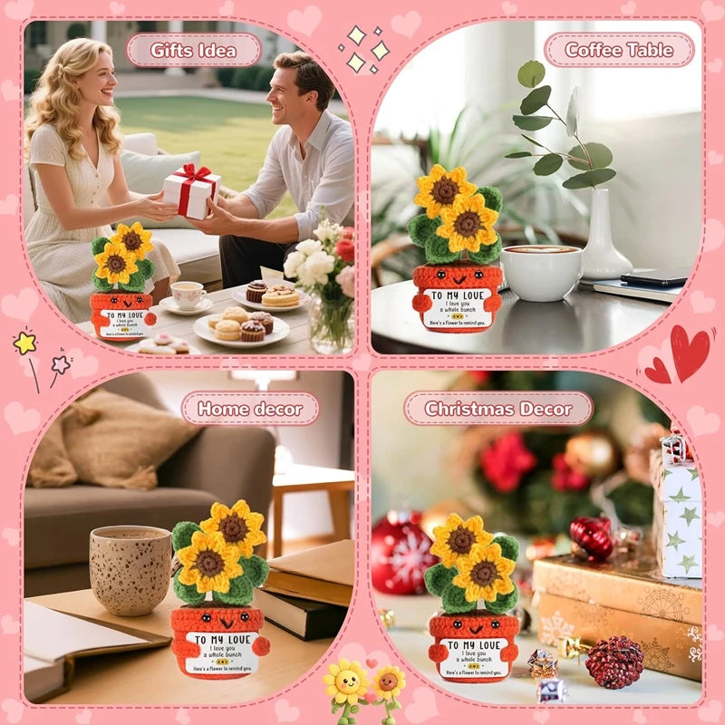 Handmade Crochet Potted Plant Flower